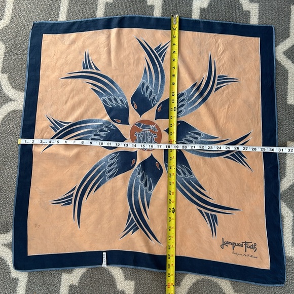JACQUE FATH Vintage Silk Scarf. - Picture 5 of 8